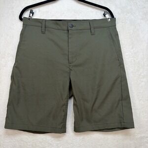 Proof Travel Shorts Mens 32 Olive Green Stretch Performance Lightweight